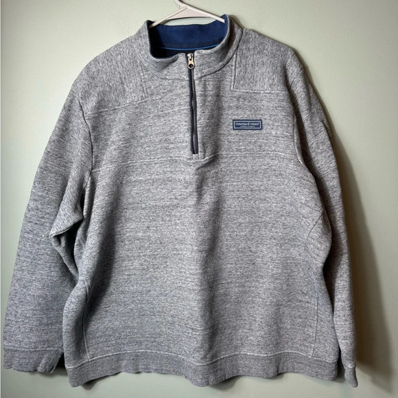 Vineyard Vines Martha’s Vineyard Shep Shirt Gray Quarter Pullover Zip XXL - Picture 1 of 8